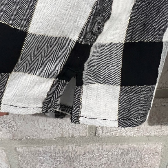 J. Crew White and Black Buffalo Plaid Button Down Blouse Size M - Picture 10 of 11